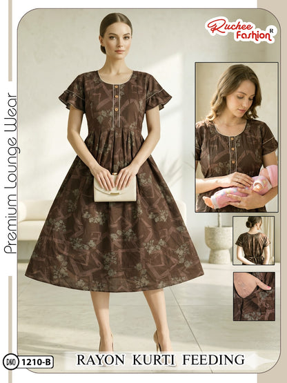 Dn 1209-1214 Ruchee Fashion Rayon Feeding Kurtis Supplier