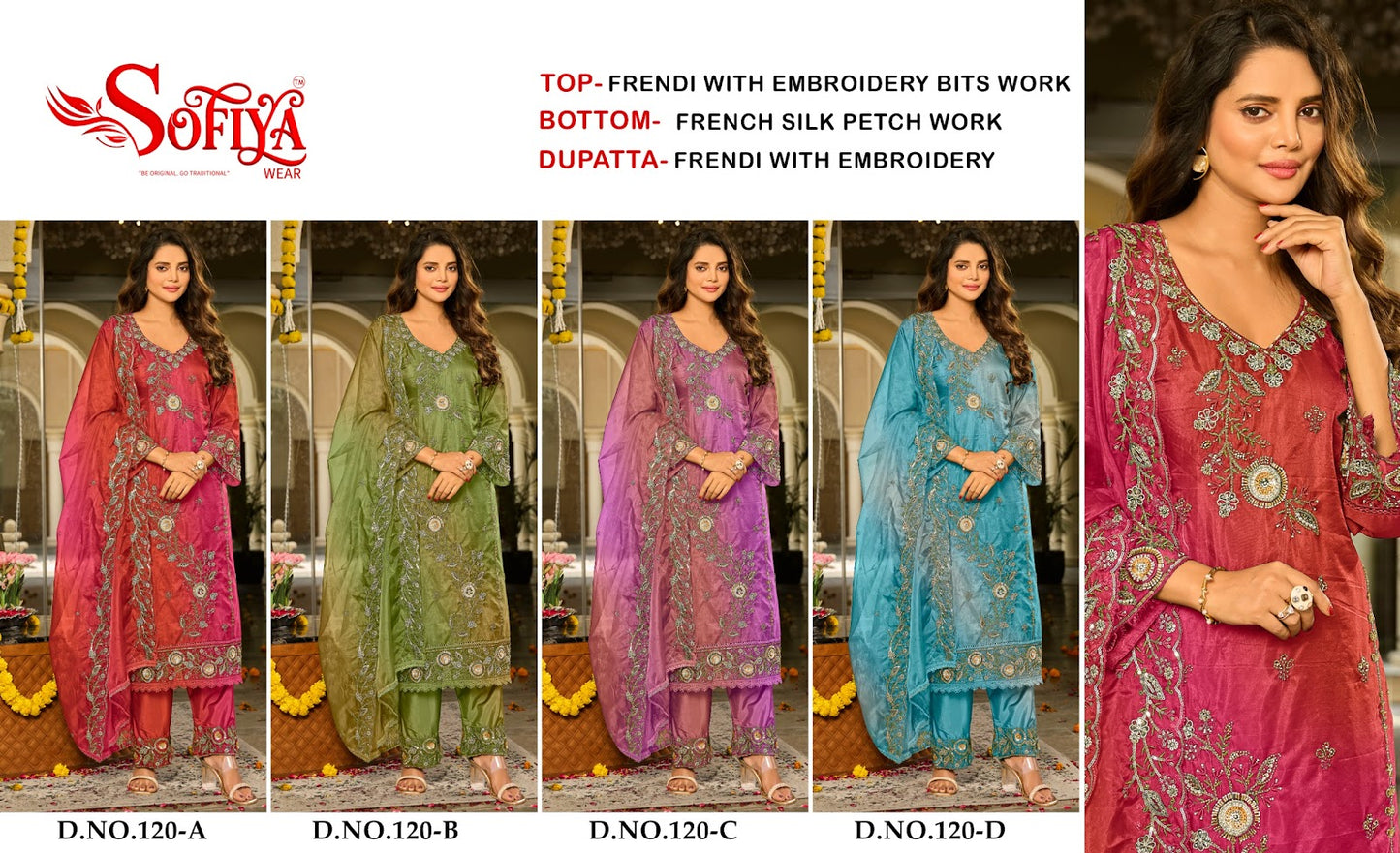 Dn 120 Abcd Sofiya Fendy Pakistani Salwar Suits Wholesaler