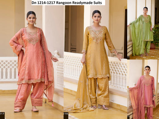 Dn 1214-1217 Rangoon Chiffon Readymade Suits Wholesale Price