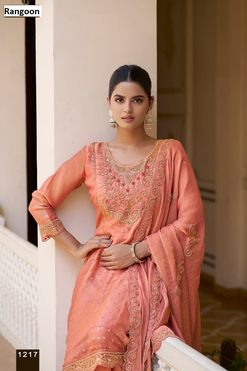 Dn 1214-1217 Rangoon Chiffon Readymade Suits Wholesale Price