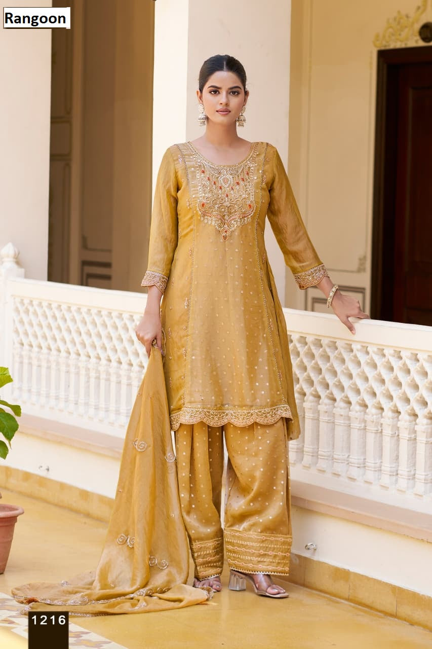Dn 1214-1217 Rangoon Chiffon Readymade Suits Wholesale Price