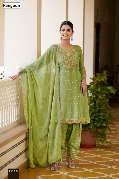 Dn 1214-1217 Rangoon Chiffon Readymade Suits Wholesale Price