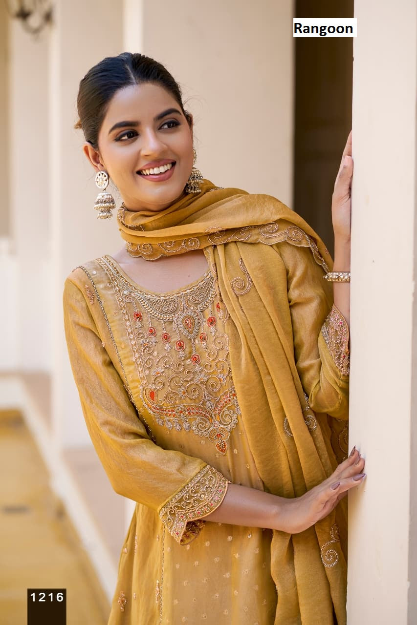 Dn 1214-1217 Rangoon Chiffon Readymade Suits Wholesale Price