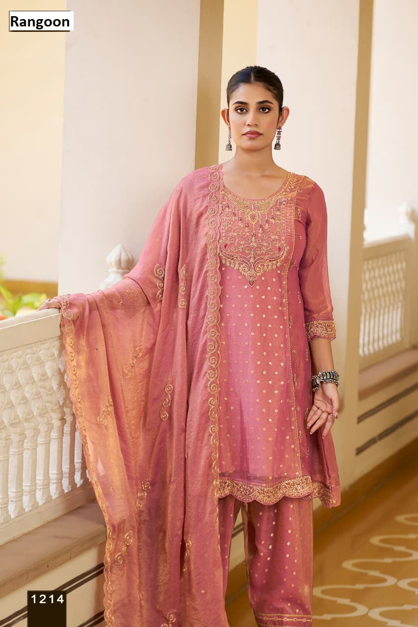 Dn 1214-1217 Rangoon Chiffon Readymade Suits Wholesale Price