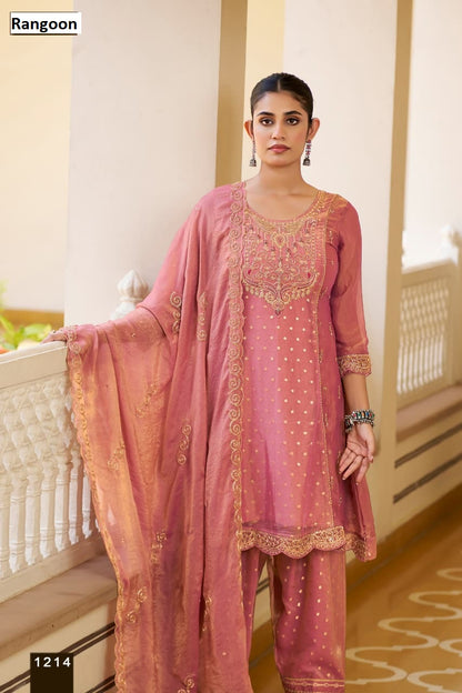 Dn 1214-1217 Rangoon Chiffon Readymade Suits Wholesale Price
