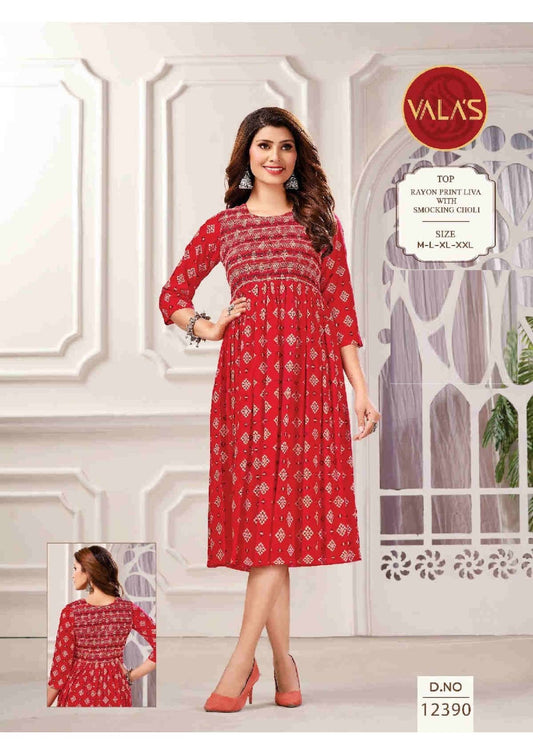 Dn 12390 Valas Anarkali Kurtis Supplier Gujarat