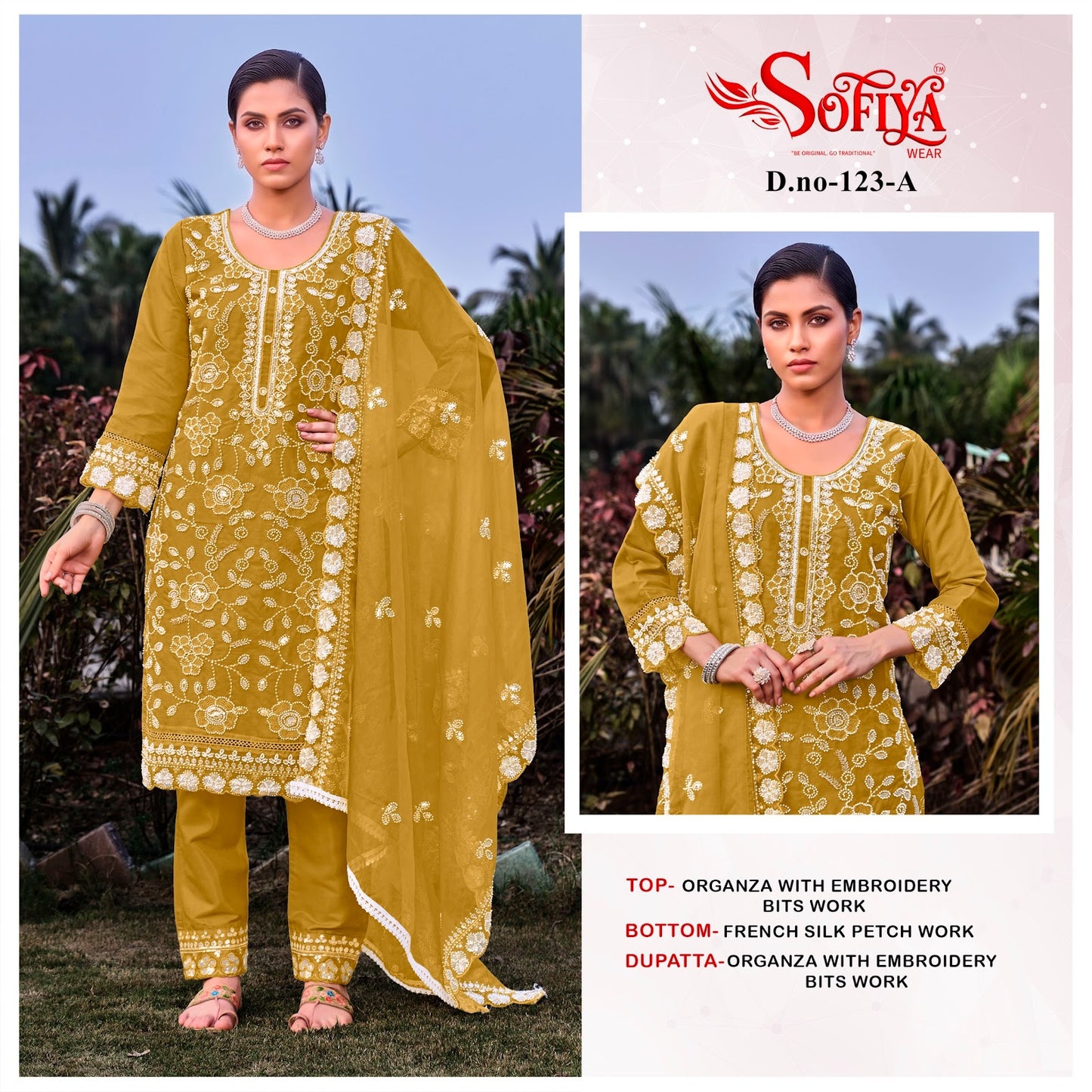 Dn 123 Abcd Sofiya Organza Pakistani Salwar Suits Exporter India