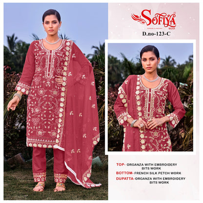 Dn 123 Abcd Sofiya Organza Pakistani Salwar Suits Exporter India
