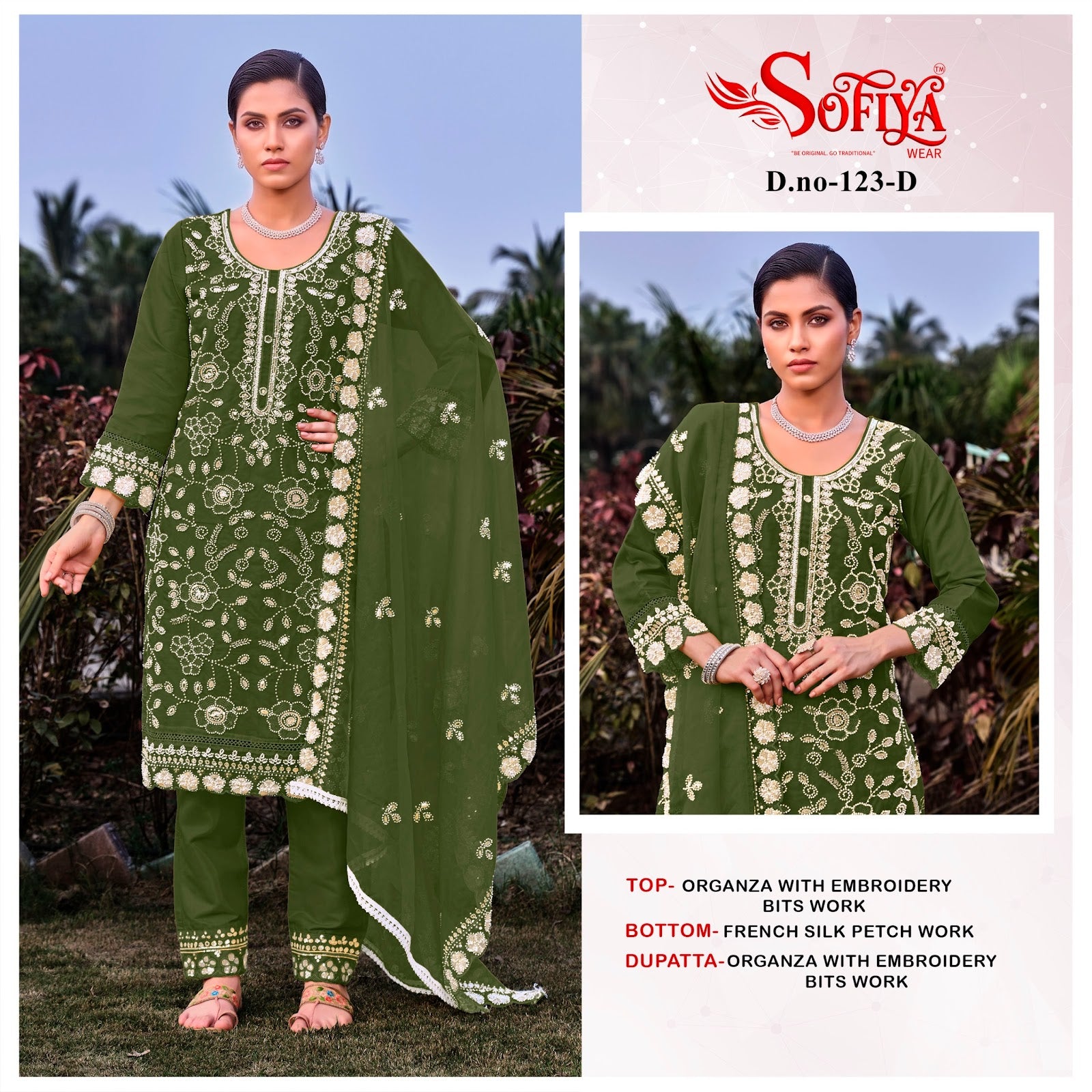 Dn 123 Abcd Sofiya Organza Pakistani Salwar Suits Exporter India