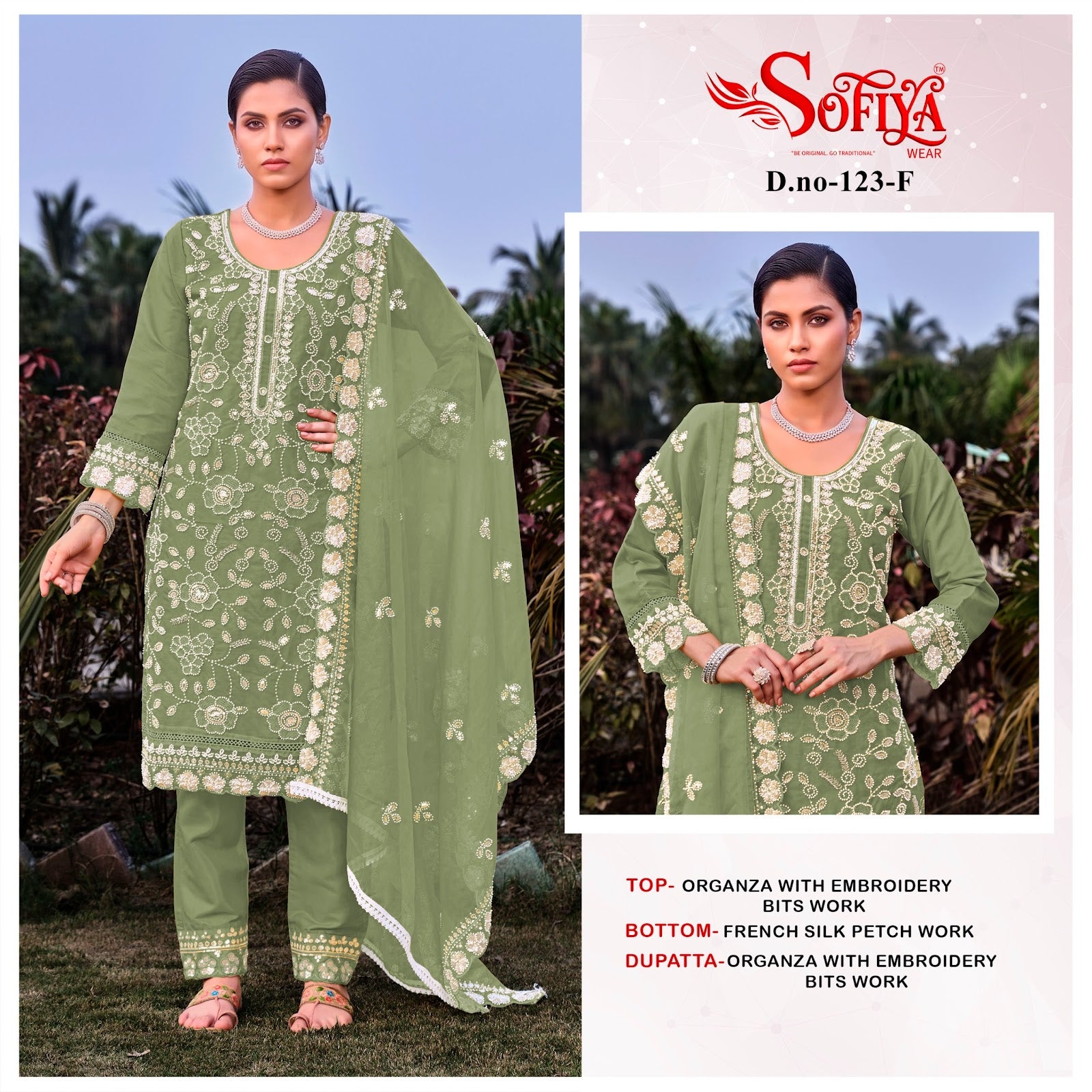 Dn 123 Efgh Sofiya Organza Pakistani Salwar Suits Wholesale Price