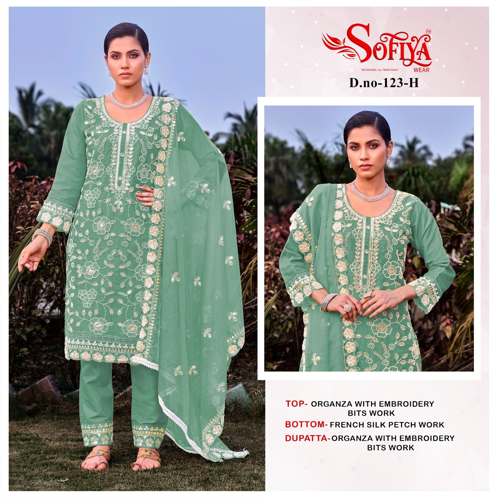 Dn 123 Efgh Sofiya Organza Pakistani Salwar Suits Wholesale Price