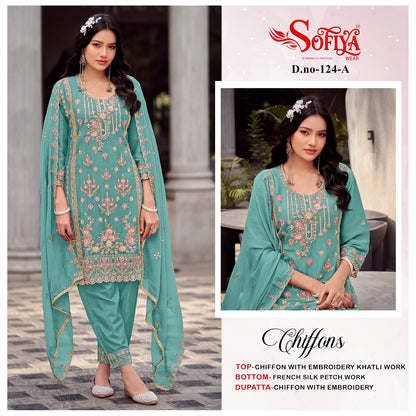Dn 124 Abcd Sofiya Chiffon Pakistani Salwar Suits Manufacturer India