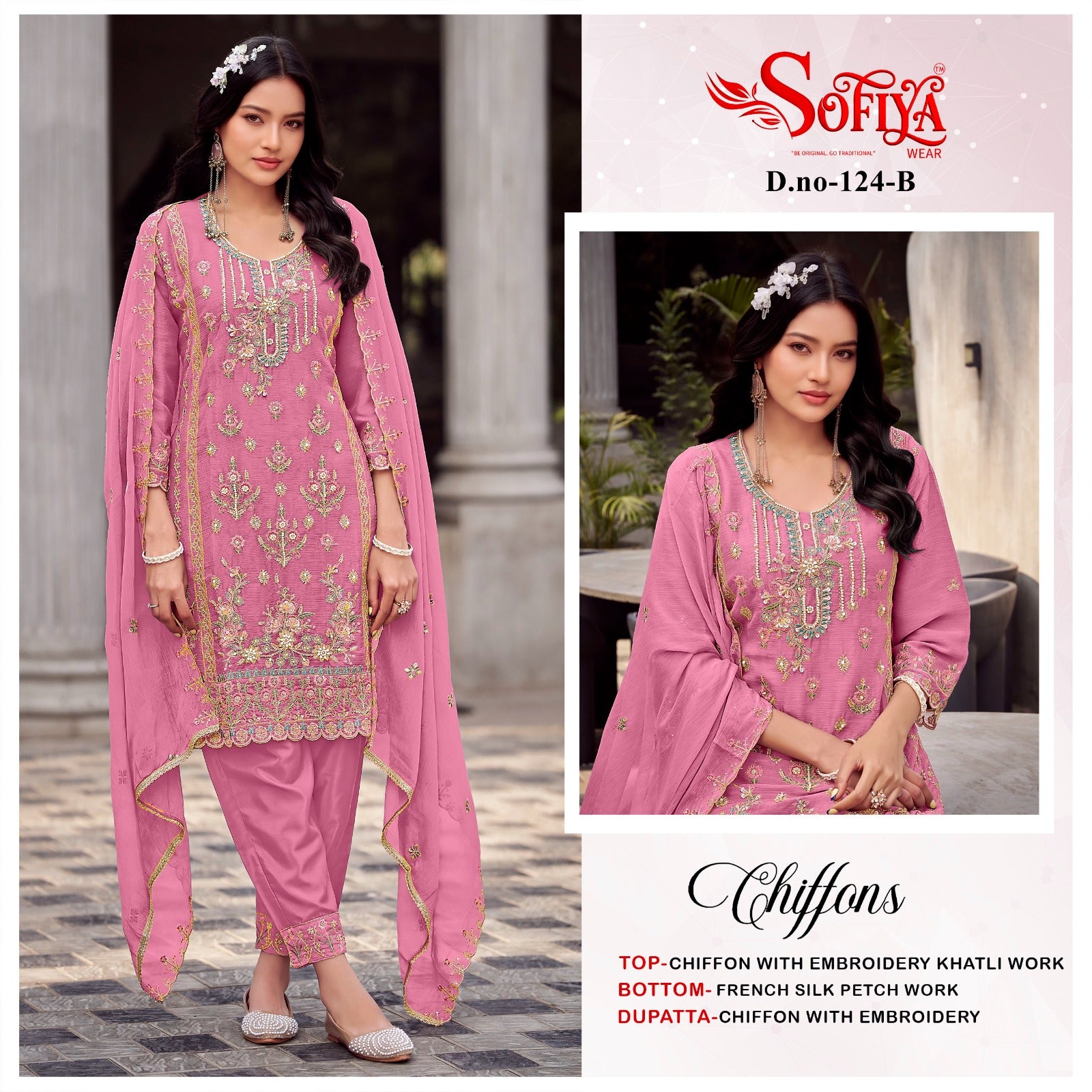 Dn 124 Abcd Sofiya Chiffon Pakistani Salwar Suits Manufacturer India