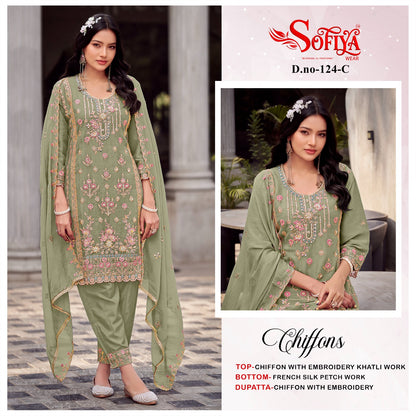 Dn 124 Abcd Sofiya Chiffon Pakistani Salwar Suits Manufacturer India