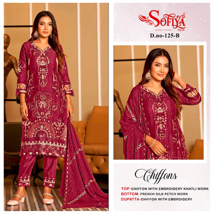 Dn 125 Abcd Sofiya Chiffon Pakistani Salwar Suits Supplier India