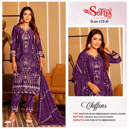 Dn 125 Abcd Sofiya Chiffon Pakistani Salwar Suits Supplier India