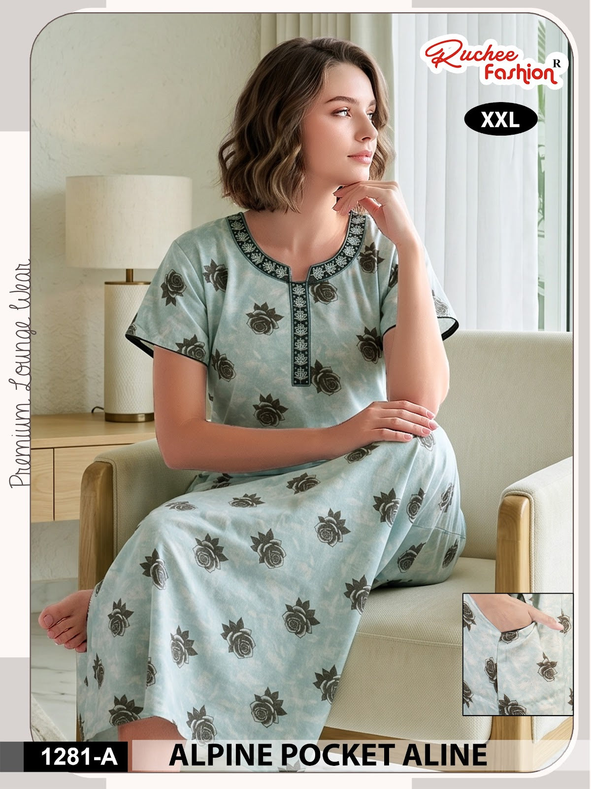 Dn 1281-1287 Ruchee Fashion Alpine Night Gowns Manufacturer Ahmedabad