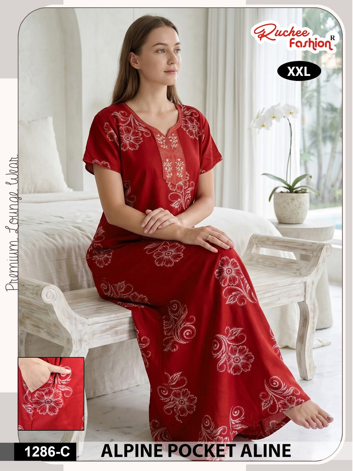 Dn 1281-1287 Ruchee Fashion Alpine Night Gowns Manufacturer Ahmedabad