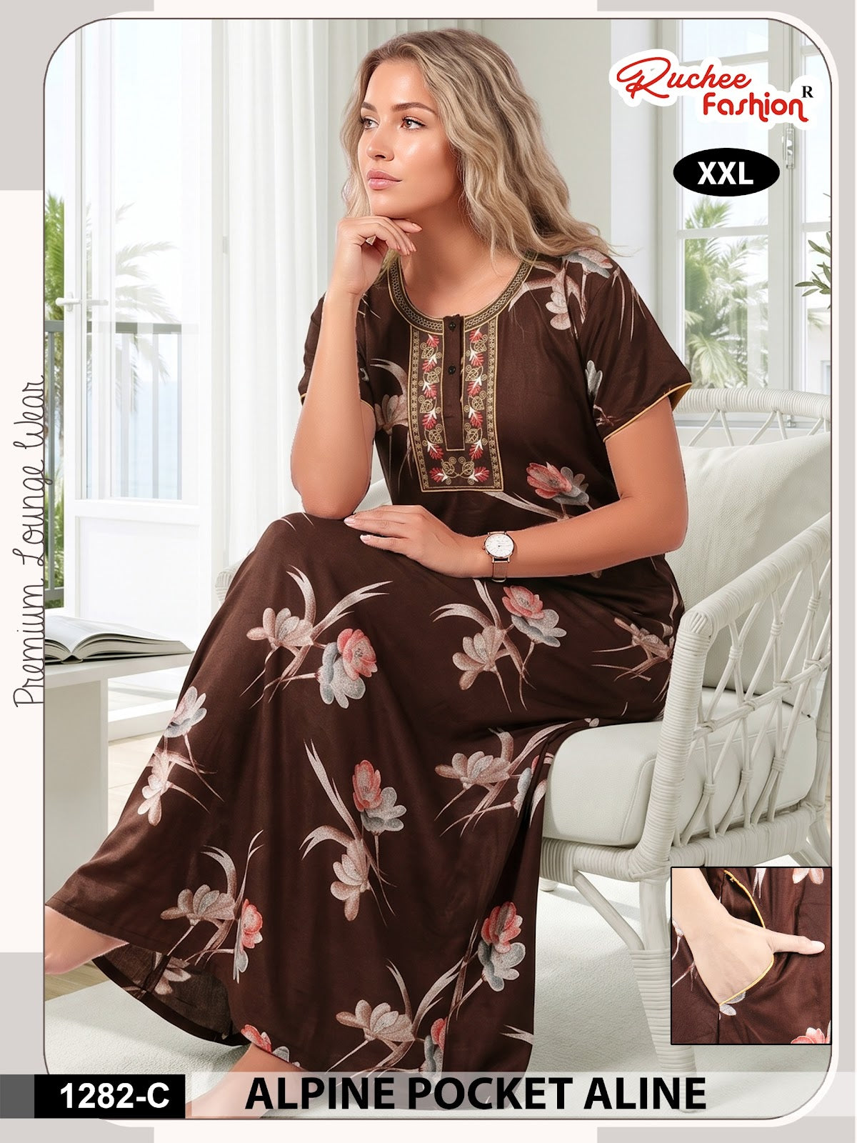 Dn 1281-1287 Ruchee Fashion Alpine Night Gowns Manufacturer Ahmedabad