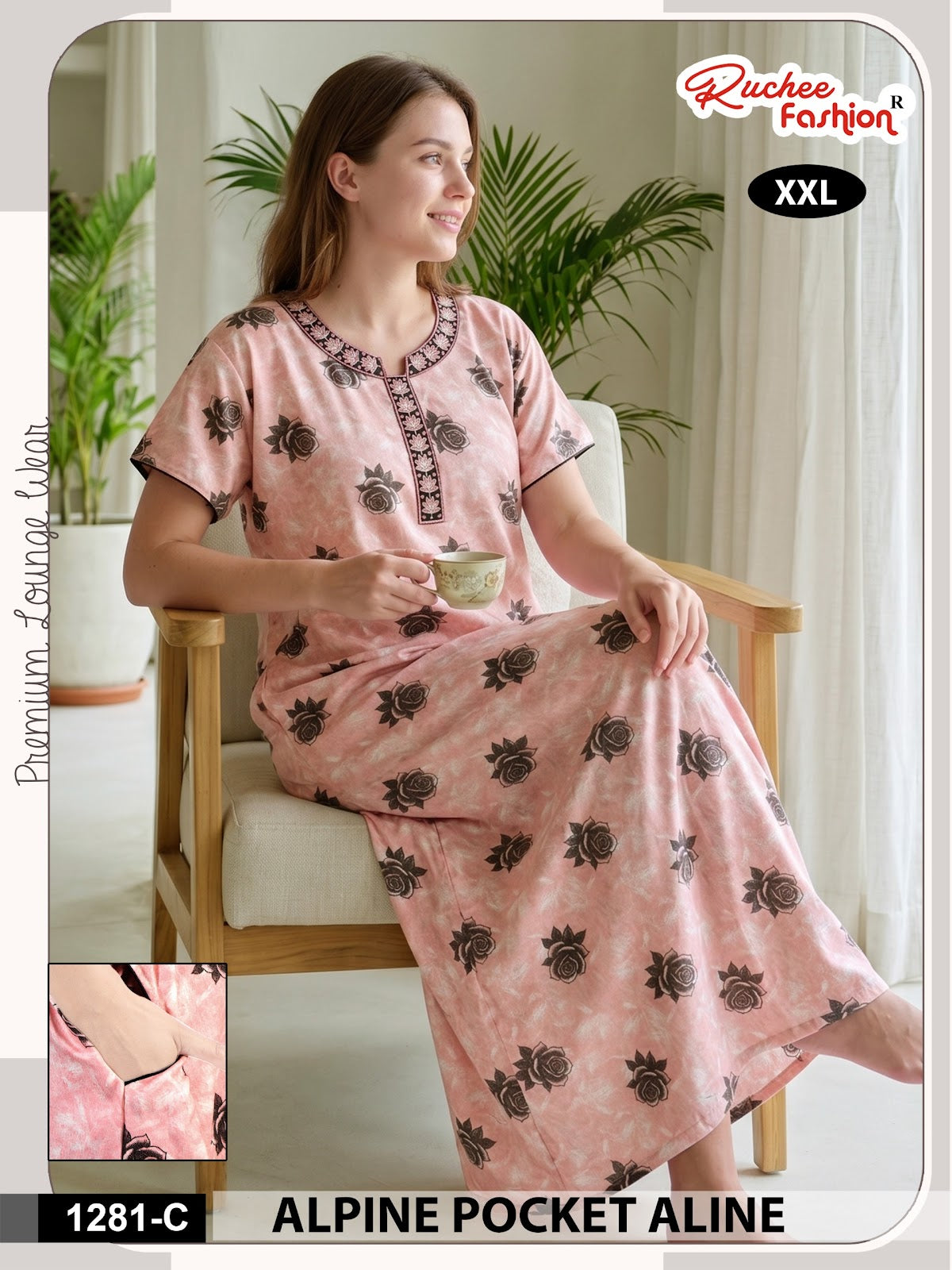 Dn 1281-1287 Ruchee Fashion Alpine Night Gowns Manufacturer Ahmedabad