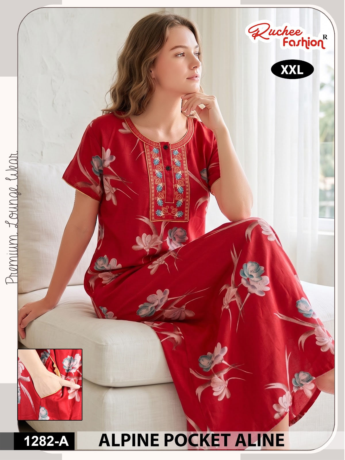 Dn 1281-1287 Ruchee Fashion Alpine Night Gowns Manufacturer Ahmedabad