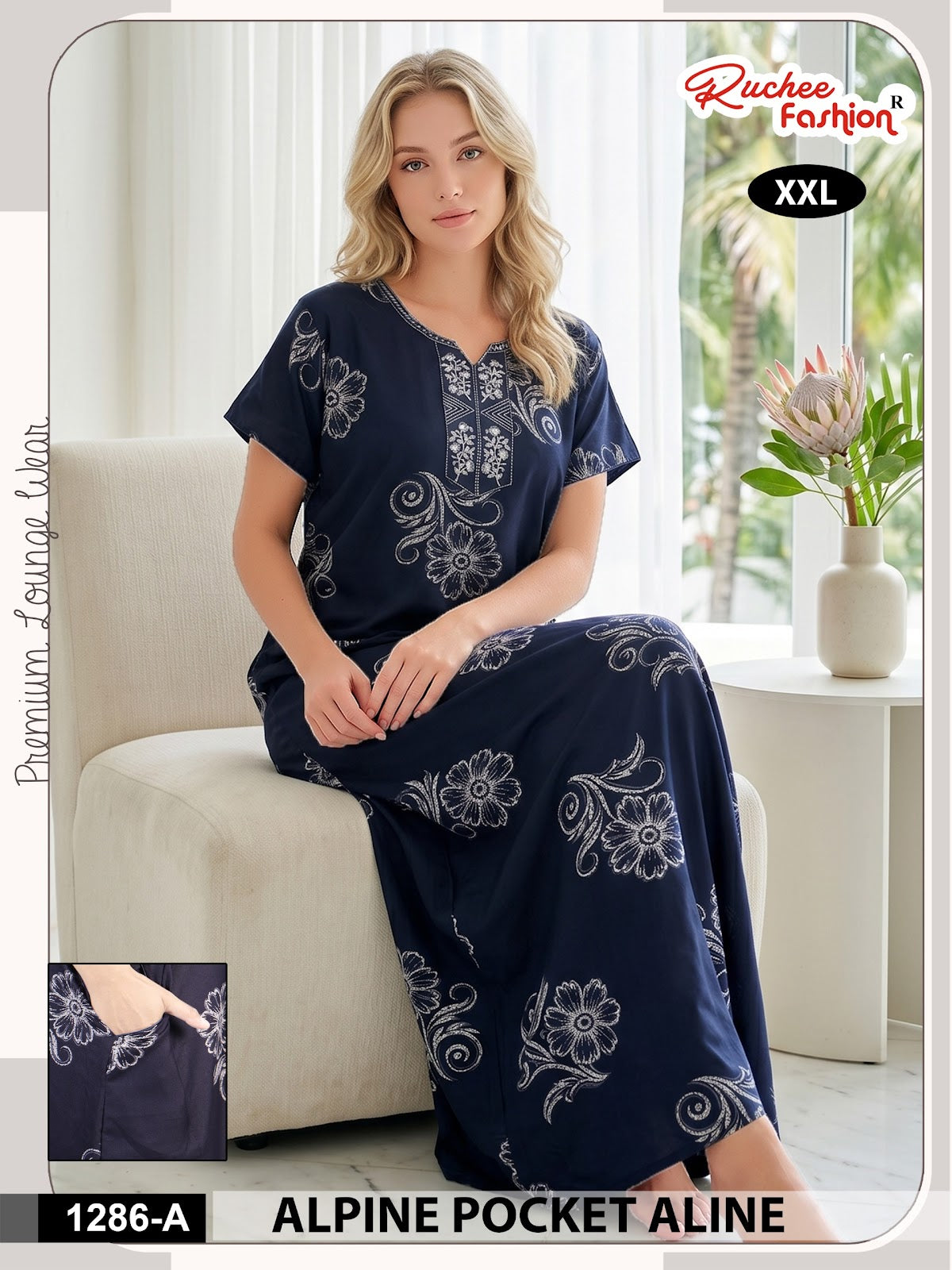 Dn 1281-1287 Ruchee Fashion Alpine Night Gowns Manufacturer Ahmedabad