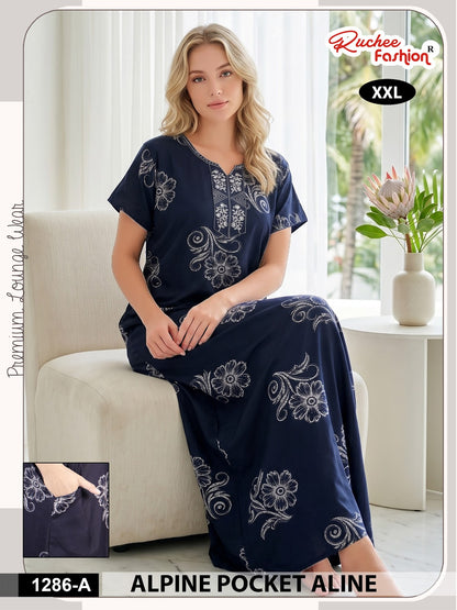 Dn 1281-1287 Ruchee Fashion Alpine Night Gowns Manufacturer Ahmedabad