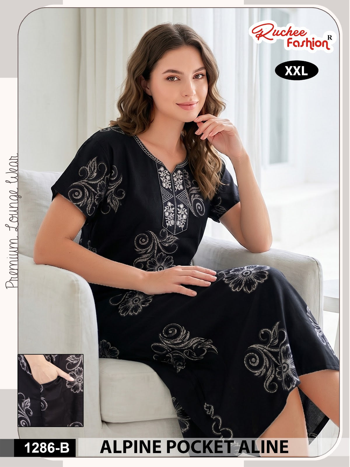 Dn 1281-1287 Ruchee Fashion Alpine Night Gowns Manufacturer Ahmedabad