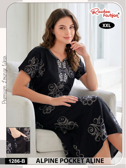 Dn 1281-1287 Ruchee Fashion Alpine Night Gowns Manufacturer Ahmedabad