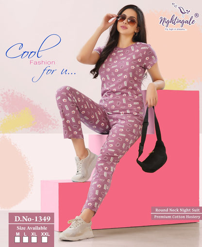 Dn 1349 Nightingale Hosiery Pyjama Night Suits Manufacturer