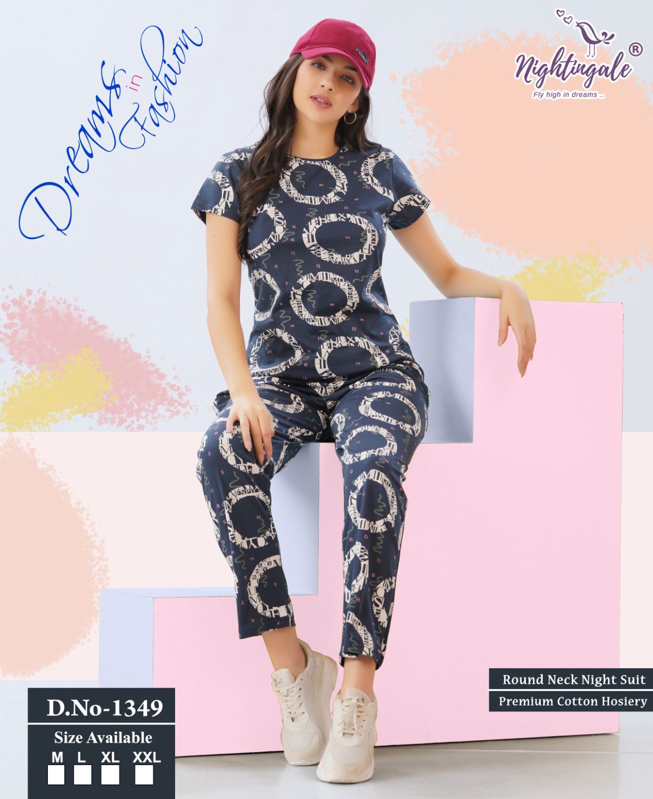 Dn 1349 Nightingale Hosiery Pyjama Night Suits Manufacturer