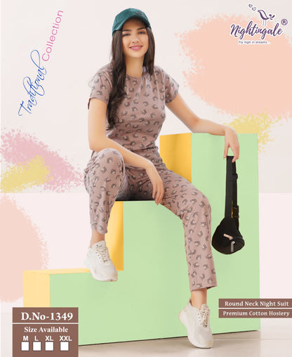 Dn 1349 Nightingale Hosiery Pyjama Night Suits Manufacturer