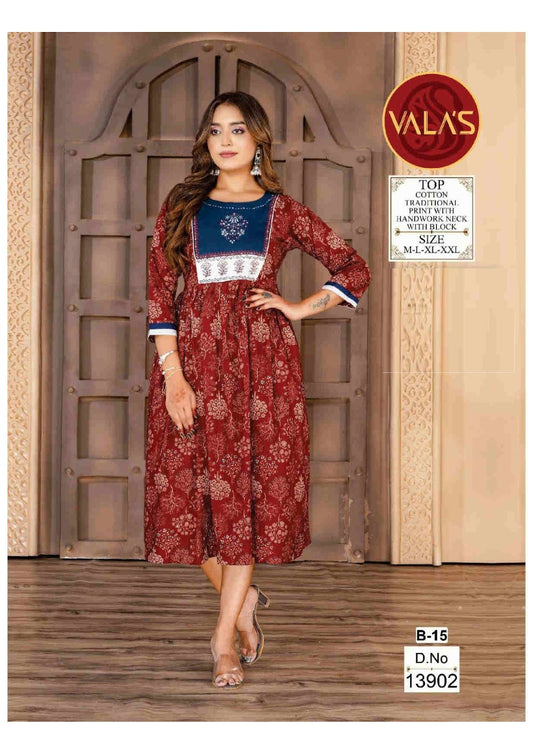 Dn 13902 Valas Anarkali Kurtis Manufacturer Ahmedabad