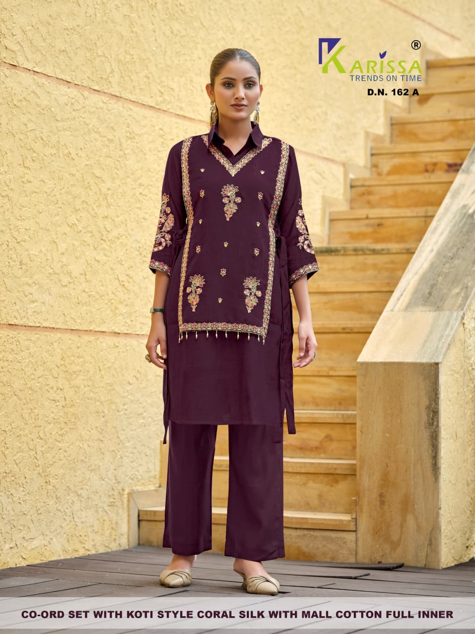 Dn 161-162 With Koti Karissa Coral Silk Co Ord Set Supplier Ahmedabad