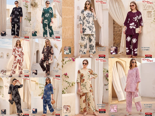 Dn 1871-1884 Ruchee Fashion Rayon Co Ord Set Wholesale Price
