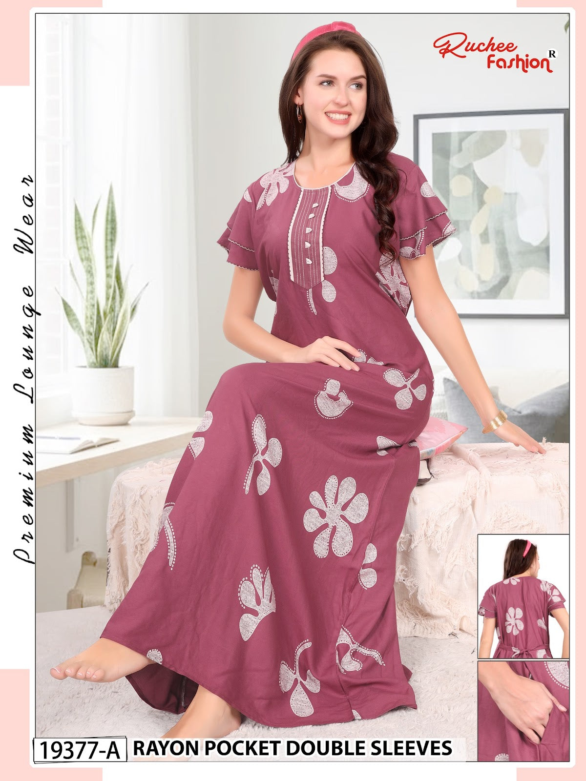 Dn 19375-19382 Ruchee Fashion Rayon Night Gowns Wholesaler