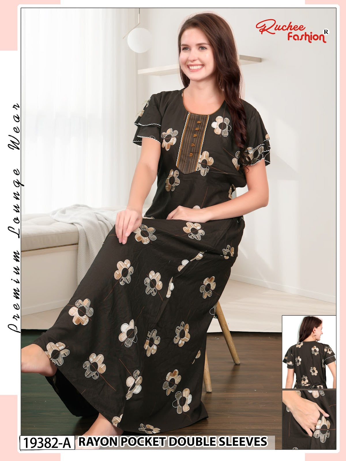 Dn 19375-19382 Ruchee Fashion Rayon Night Gowns Wholesaler