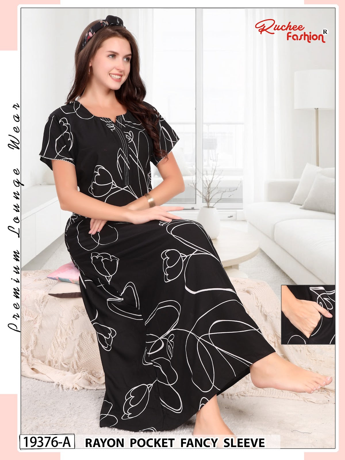Dn 19375-19382 Ruchee Fashion Rayon Night Gowns Wholesaler