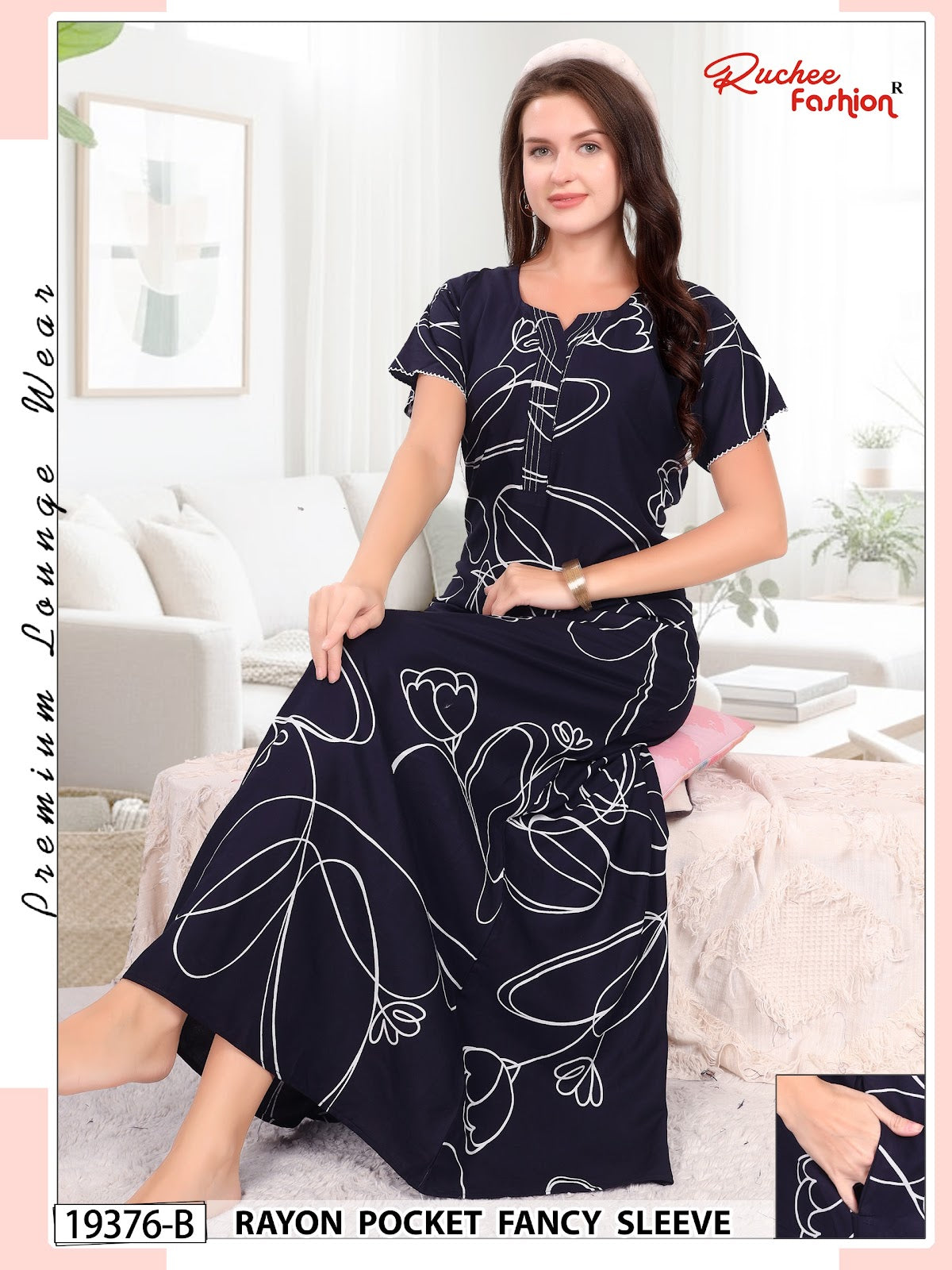 Dn 19375-19382 Ruchee Fashion Rayon Night Gowns Wholesaler