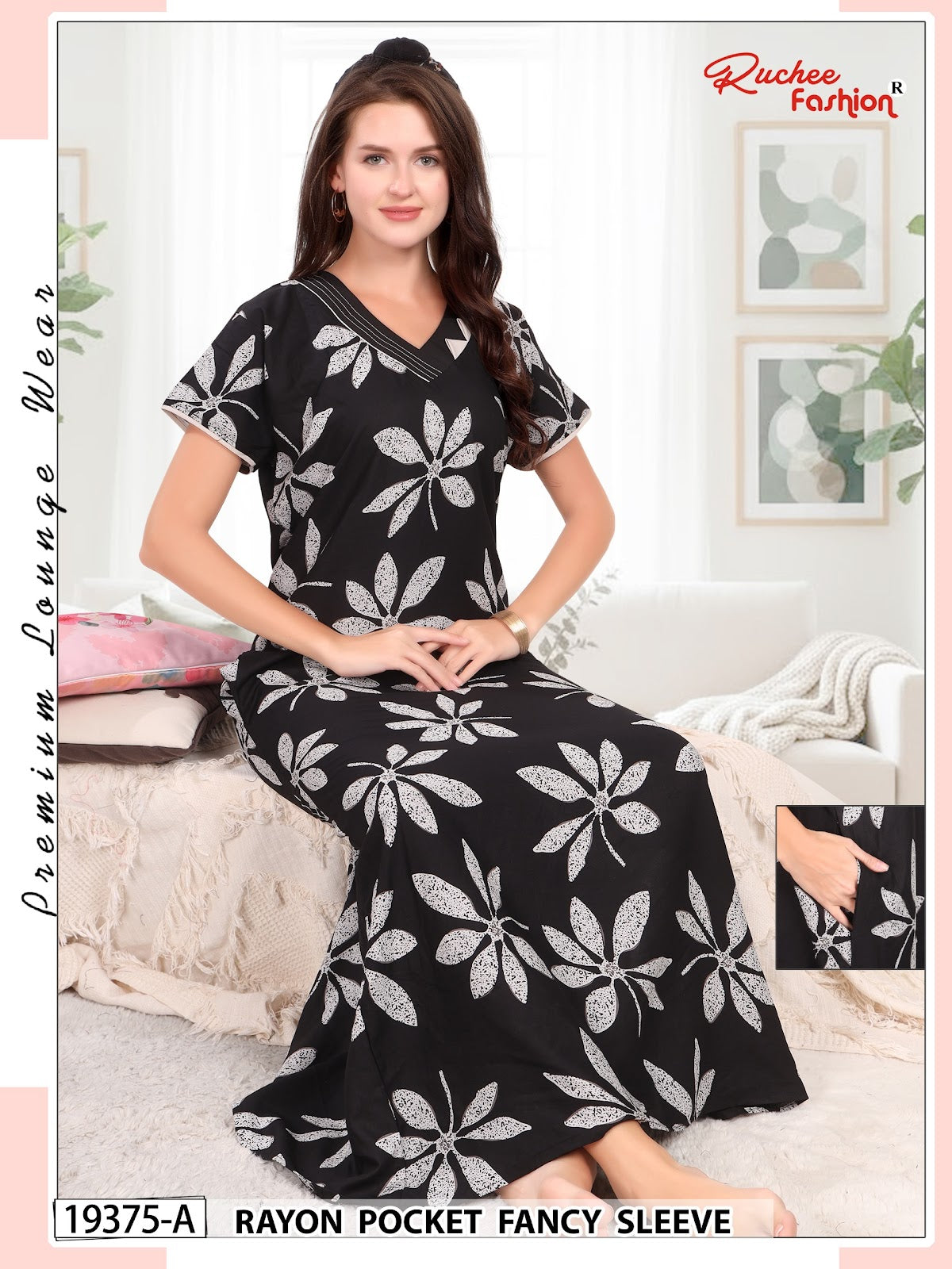 Dn 19375-19382 Ruchee Fashion Rayon Night Gowns Wholesaler