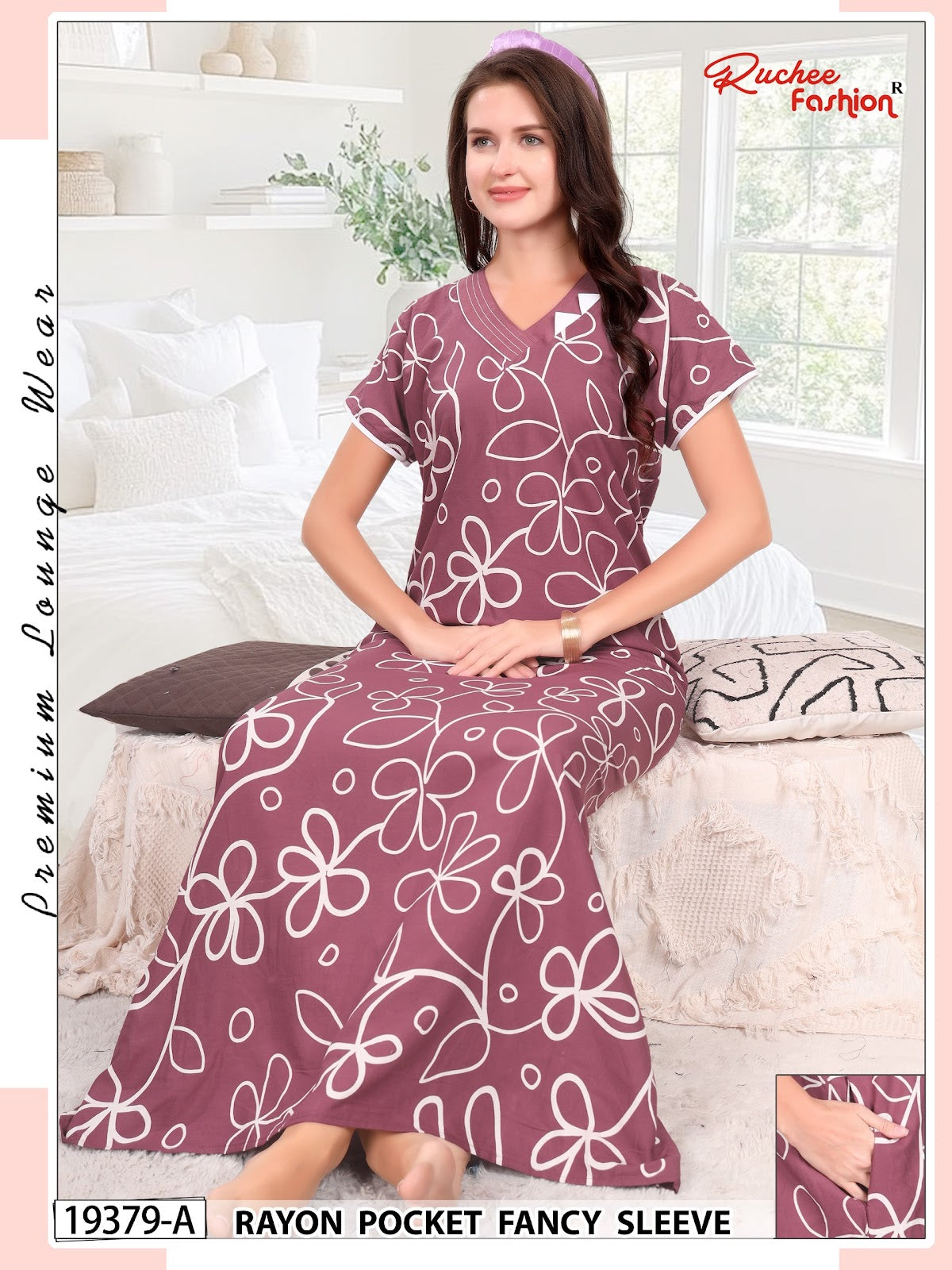 Dn 19375-19382 Ruchee Fashion Rayon Night Gowns Wholesaler