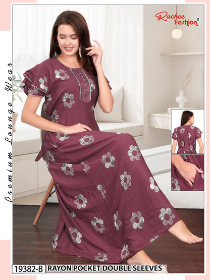 Dn 19375-19382 Ruchee Fashion Rayon Night Gowns Wholesaler