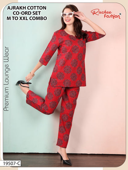 Dn 19507-19508 Ruchee Fashion Cotton Co Ord Set Manufacturer
