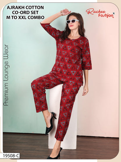 Dn 19507-19508 Ruchee Fashion Cotton Co Ord Set Manufacturer
