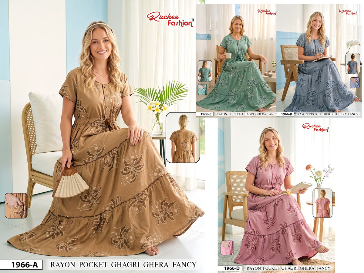 Dn 1963-1969 Ghagri Ruchee Fashion Rayon Night Gowns Wholesale Rate