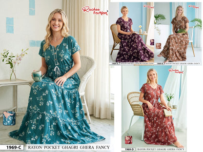 Dn 1963-1969 Ghagri Ruchee Fashion Rayon Night Gowns Wholesale Rate