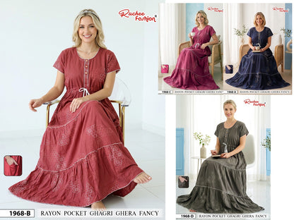 Dn 1963-1969 Ghagri Ruchee Fashion Rayon Night Gowns Wholesale Rate