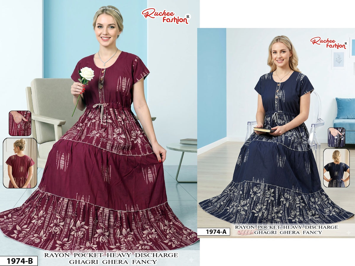 Dn 1974-1983 Ghagri Ruchee Fashion Rayon Night Gowns Manufacturer Ahmedabad