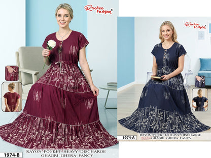 Dn 1974-1983 Ghagri Ruchee Fashion Rayon Night Gowns Manufacturer Ahmedabad