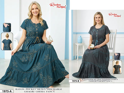 Dn 1974-1983 Ghagri Ruchee Fashion Rayon Night Gowns Manufacturer Ahmedabad